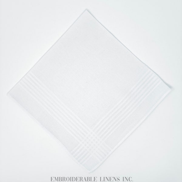 Blank Cotton Handkerchief- Great for Embroidery! Classic White 100% Cotton Handkerchief. Ready to ship! Mens Handkerchief- Handkerchief Gift