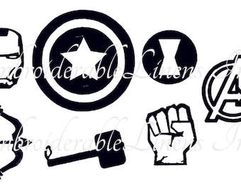 SUPERHERO EMBROIDERY DESIGN Avengers Embroidery Endgame Embroidery Instant Download Package of 7 Designs!