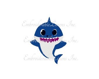 Baby Shark Dance - Embroidery Machine Design- 5in x 7in -INSTANT DOWNLOAD