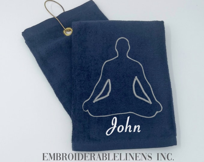 Plush Yoga Towel, Personalized by You, Choose Your Font & Thread Color for Initials or add a Name/Phrase. Great for sweating to Yoga!