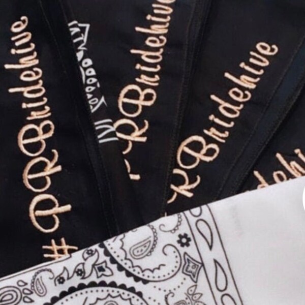 Embroidered Bandana Etsy