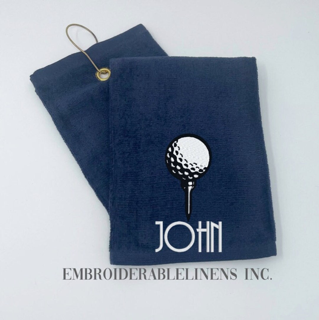 Personalized Navy Golf Towel You Choose Your Font for Etsy