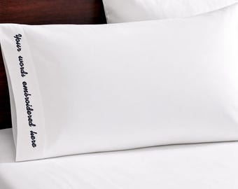 Custom Embroidered Pillowcase, Personalized Bedding