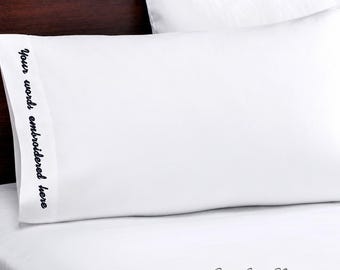 Custom Embroidered Pillowcase, Personalized Bedding