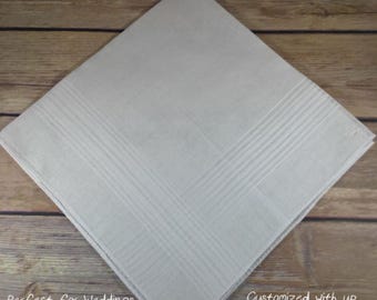 Custom Embroidered Handkerchief- with Your Choice of Font Thread Color and Words Make it Your own Way Great Wedding Keepsake Gift!