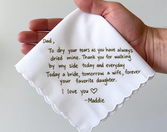 Embroidered Handwriting Handkerchief – Personalized Wedding Keepsake