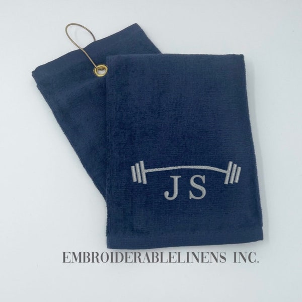 Workout Towel- Personalized by You Choose Your Font Thread Color for Initials or Add a Name or Personal Phrase. Great Gym Enthusiast Gift!