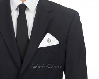 Best Seller Mens Pocket Square, Next Day, Embroidered Monogrammed, Classy and Sophisticated for all occasions or everyday wear. Great Gift!