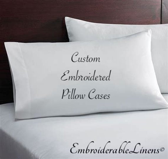 Custom Embroidered Pillowcase Standard Size Your Choice Of Etsy