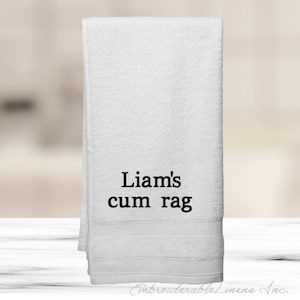 Personalized Embroidered Hand Towel - Gag Gift, Custom Colors