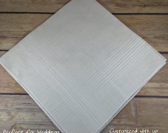 Best Seller Customizable Handkerchief- In Your Choice of Font Thread Color and Words Embroidered A Great Gift Wedding Handkerchief Keepsake