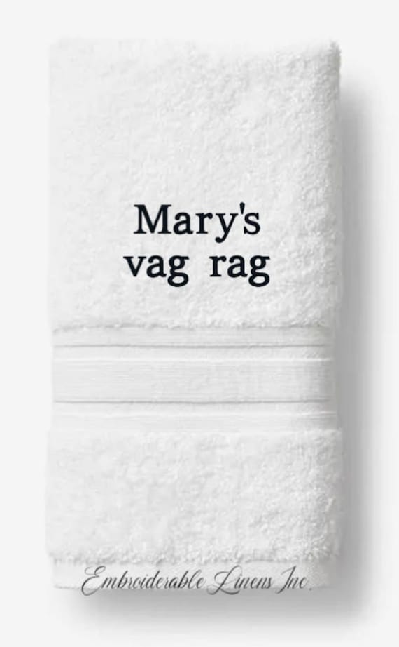 Personalized Embroidered Hand Towel - Gag Gift, Custom Name