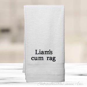 Personalized Embroidered Gag Gift Towel – Funny Hand/Wash Rag