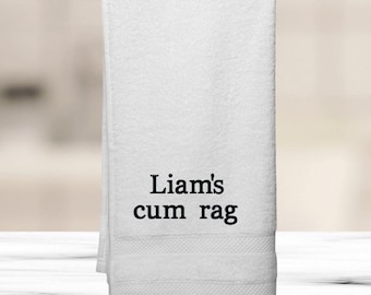 Personalized Embroidered Gag Gift Towel – Funny Hand/Wash Rag