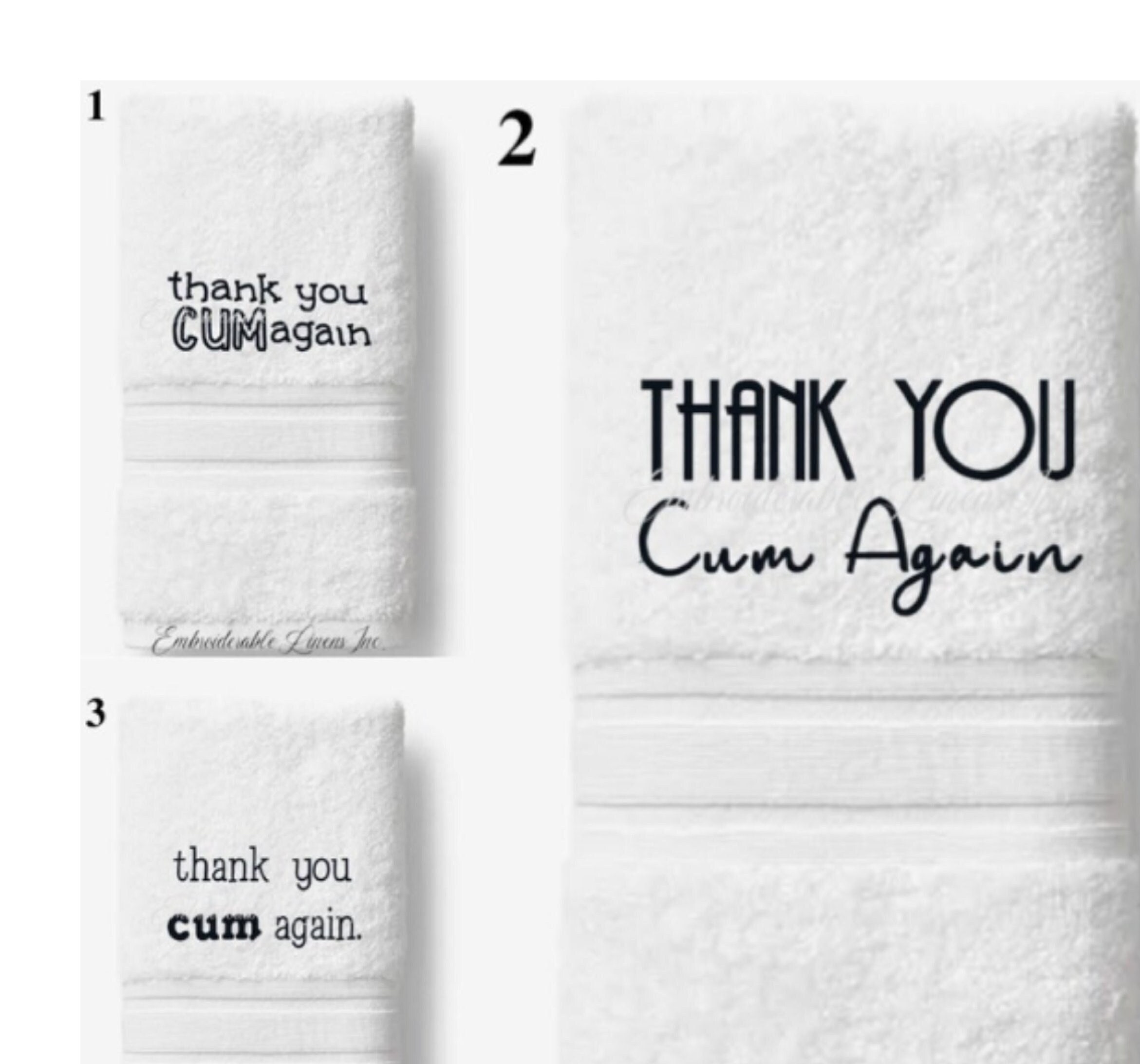  Embroidered Cum Rag Towel - Naughty Adult Humor Gift for  Bachelorette and Bachelor Parties : Home & Kitchen