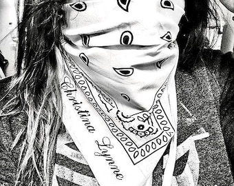 Personalized Bandana, Embroidered with your Words, Font and Thread Color. Great for Events or Everyday Wear. 100% Cotton, Personalized Gift.