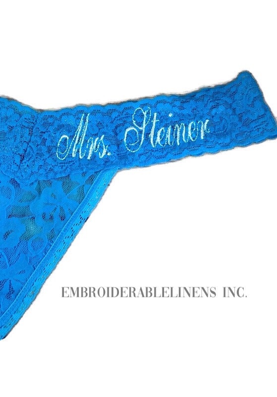 Personalized Lace thong, You choose your color Thong, Font, Thread