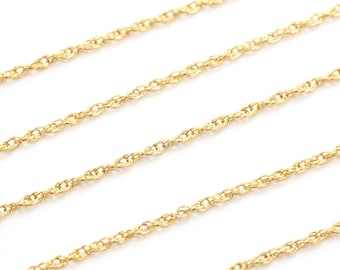 14K Gold Filled Rope Chain 1.1mm Dainty Permanent Jewelry Chain 14K Gold filled, Bulk Wholesale Delicate Chain, Sold per Foot, Made in USA
