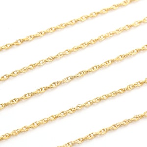 14K Gold Filled Rope Chain 1.1mm Dainty Permanent Jewelry Chain 14K Gold filled, Bulk Wholesale Delicate Chain, Sold per Foot, Made in USA