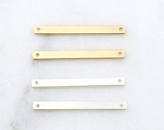 Gold Filled & Sterling Silver Connector Bar – 2 Hole Link, Modern Pendant (2pcs)