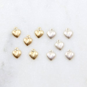 5 pcs Teeny Tiny Cute Heart Charm 14K Gold Filled, Sterling Silver Valentine's Day, Mothers's Day, Sisters, Best Friends Charm, Small Heart