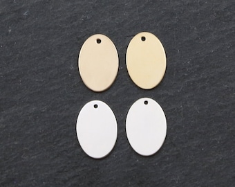 Oval 14K Gold Filled & Sterling Silver Stamping Blank: 15mm (2pcs)