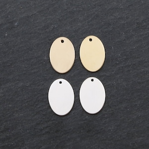 Oval 14K Gold Filled & Sterling Silver Stamping Blank: 15mm (2pcs)