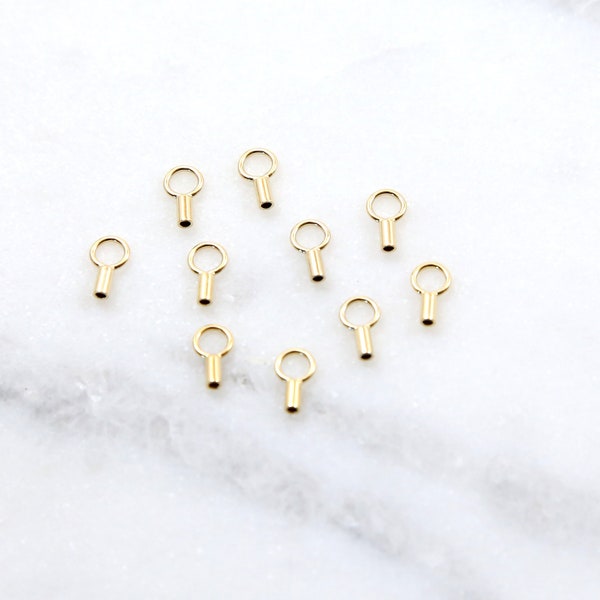 10 Pieces 1mm Inner Dimension Beading Chain End Crimp Cap Solder Cap Closed Ring Clasp for Thin Necklace Chain End Findings in Gold Filled