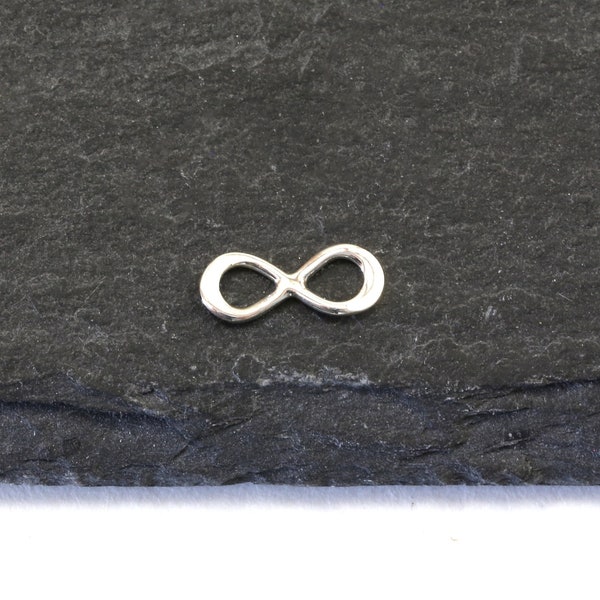 Sterling Silver Teeny Tiny Infinity Link Connector Charm,  Best Friends Charms, Sisters Charm, Dainty Charm,  Permanent Jewelry 10mm x 4mm