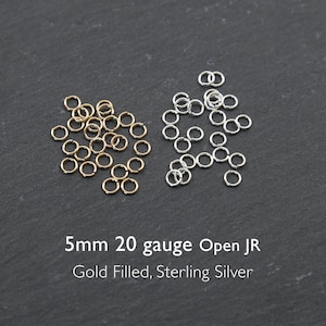 25 pcs - 5mm 20 gauge Open Jump Ring - 14K Gold Filled, Sterling Silver, Rose Gold Filled, Jewelry Findings, Diy Necklace, Small Ring Circle