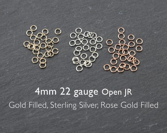 25 pcs - 4mm 22 gauge Open Jump Ring - 14K Gold Filled, Sterling Silver, Rose Gold Filled, Jewelry Findings, Link Ring, Small Ring Circle