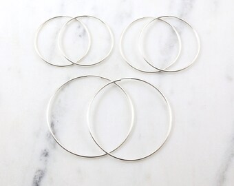 925 Sterling Silber Creolen Ø 20mm 25mm 30mm 35mm 40mm 45mm 50mm Ohrringe