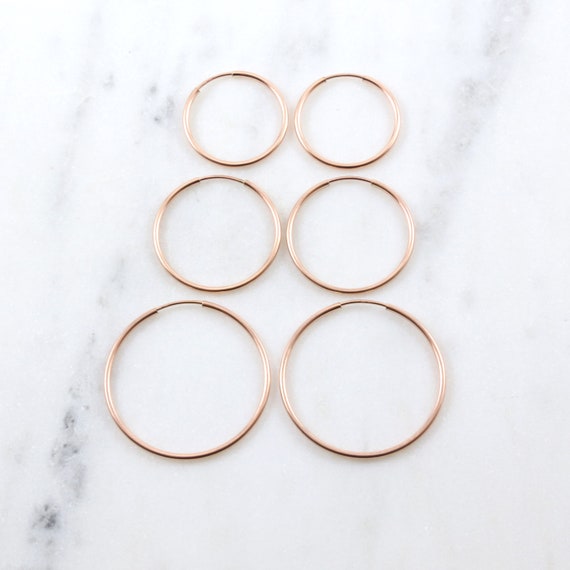 14k Rose Gold-filled Endless Hoops Earrings 24mm 14k Rose Gold-filled Endless Hoops Earrings 24mm