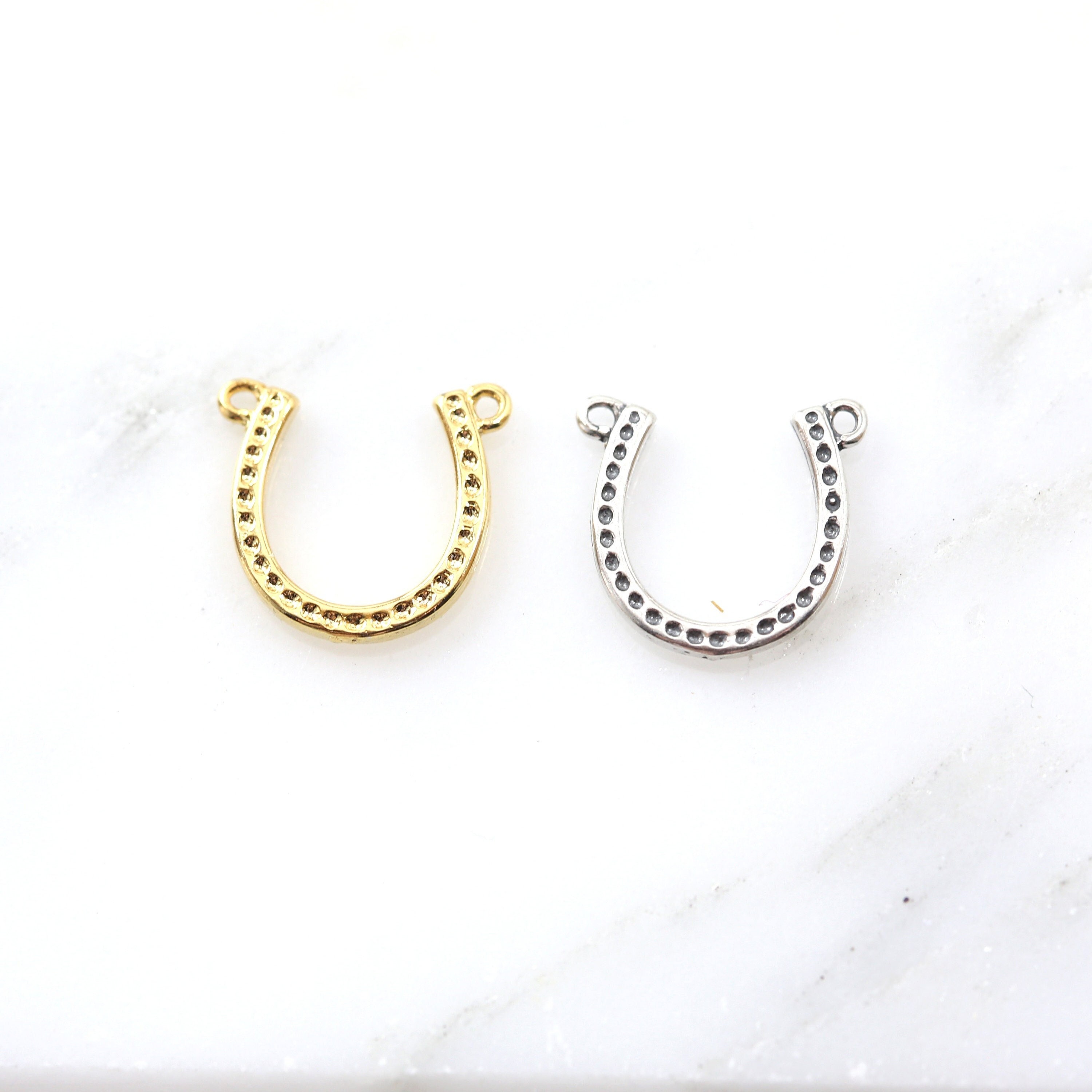 Small Horseshoe Connector 12mm Charms Vermeil 18k Gold Plated Etsy