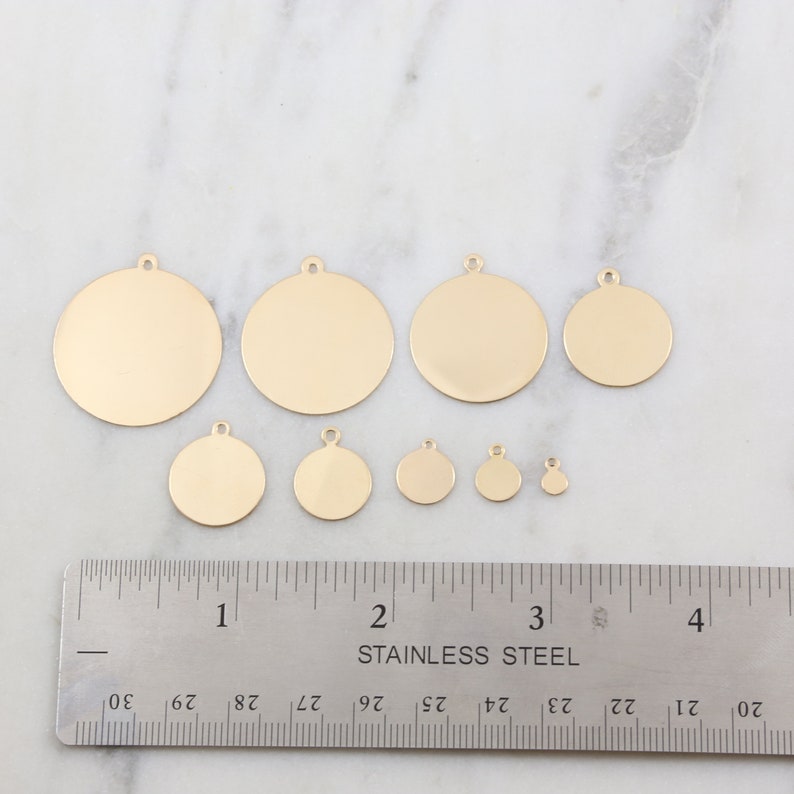 Stamping Disc Coin With Loop Medallion 14K Gold Filled Etsy UK