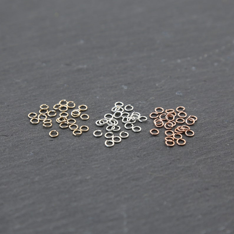 25 pcs 3mm 24 gauge Open Jump Ring 14K Gold Filled, Sterling Silver, Rose Gold Filled, Jewelry Necklace Findings, Small Ring Circle image 2