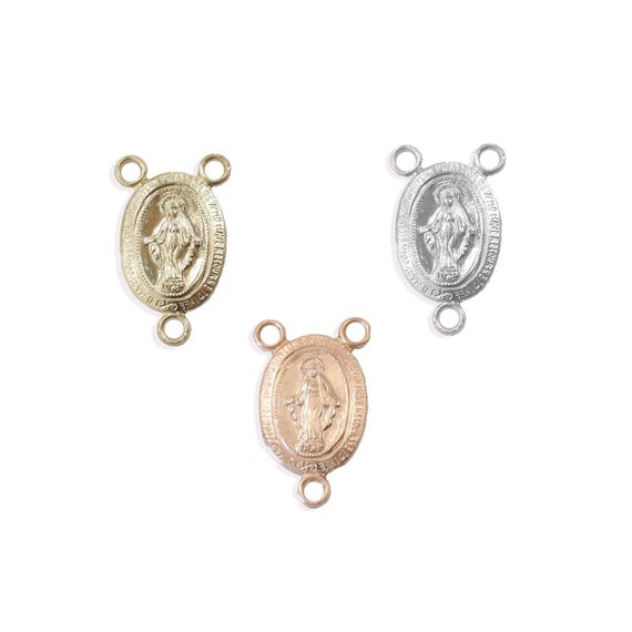 Mary 3-way Rosary Connector – Gold Filled, Sterling Silver Link