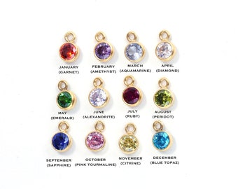 最新発見 Gold 14K Filled Pendant Drop Birthstone CZ Small Tiny 3mm アクセサリー