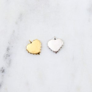 Evil Eye Heart Textured Charm Coin Sterling Silver, Vermeil 18k Gold Over Sterling, Heart ...