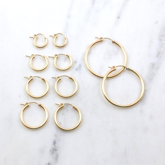 Hoop Earrings 34mm Hammered Sterling Silver Click Close Hoop Earrings 34mm Hammered Sterling Silver Click Close