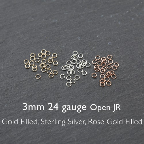 25 Pcs 3mm 24 Gauge Open Jump Ring 14K Gold Filled Etsy