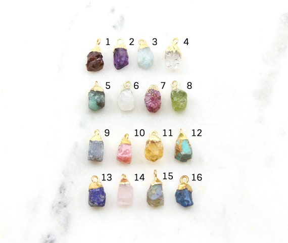 Small Raw Nugget Birthstone Gemstone Drop Charm Apatite, Garnet Quartz,  Turquoise, Amethyst Gold Rim Bezel Pendant Gold Edge Stone Rough Gem - Etsy