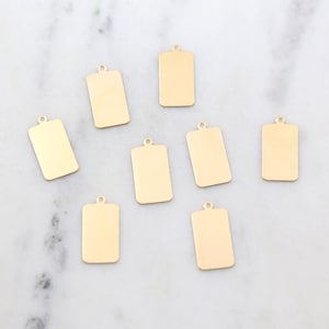 14K Gold Filled Rectangle Stamping Blank, Dog Tag (18mm x 10mm)