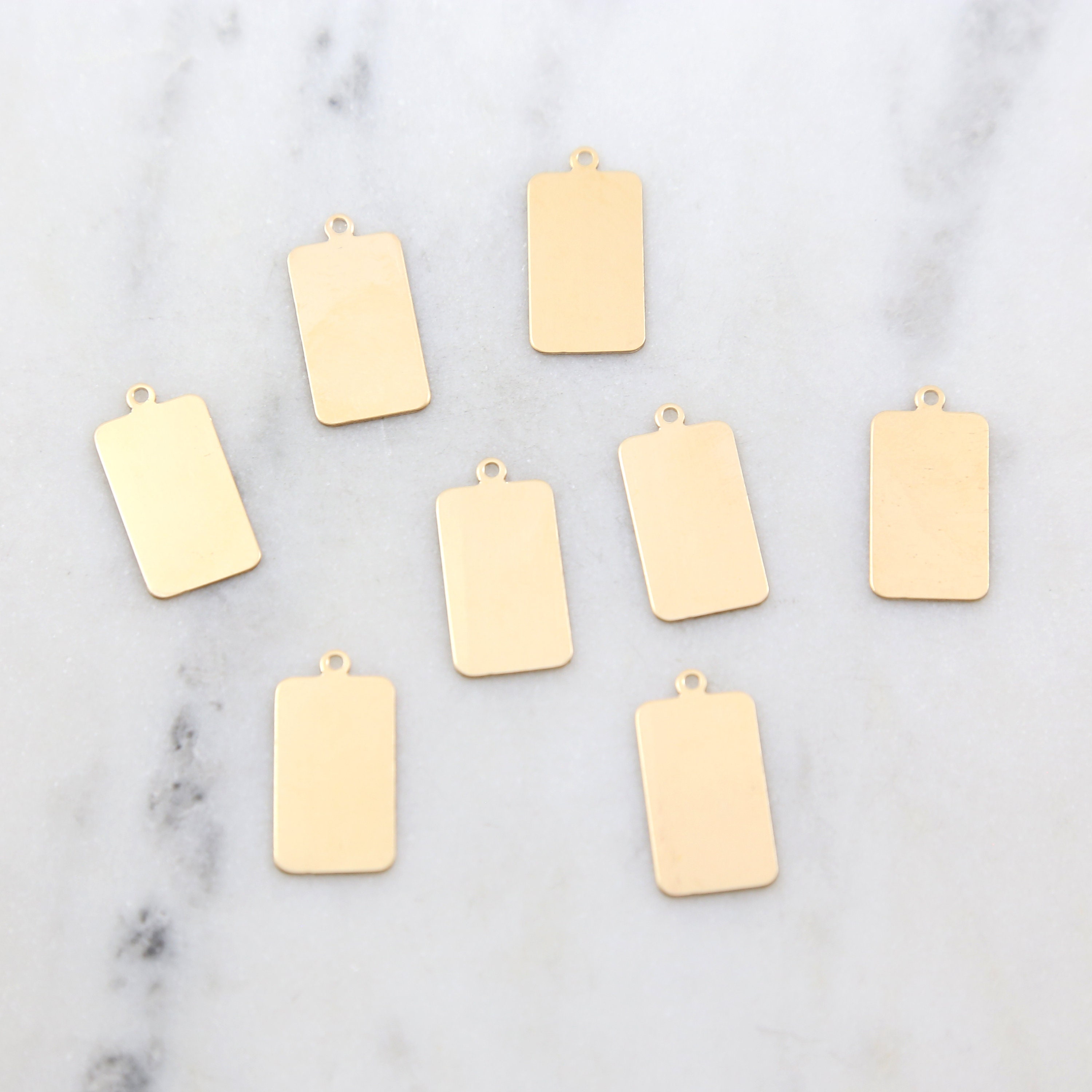 14K Gold Filled Rectangle Medium 18mm X 10mm Stamping Blank
