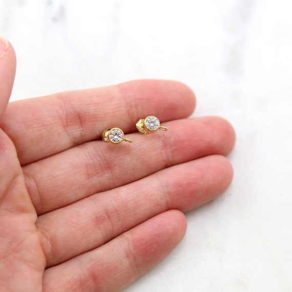 14k Gold-filled Clear Cubic Zirconia Post Stud Earrings 4mm 14k Gold-filled Clear Cubic Zirconia Post Stud Earrings 4mm