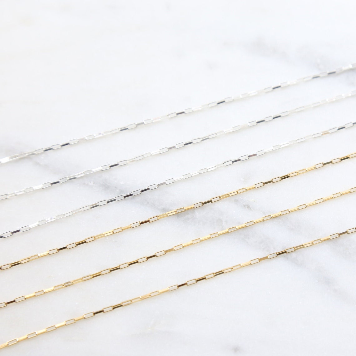 1.2mm X 3mm Thick Elongated Rectangular Link Venetian Box Chain ...