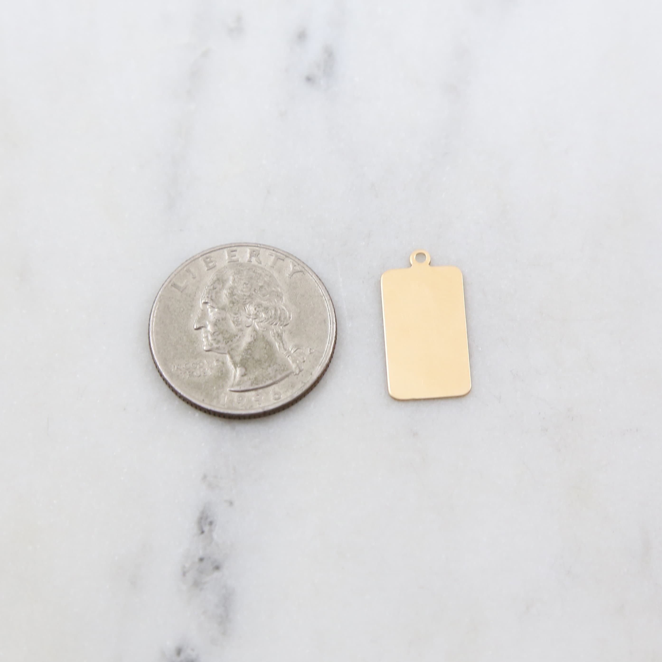 14K Gold Filled Rectangle Medium 18mm X 10mm Stamping Blank