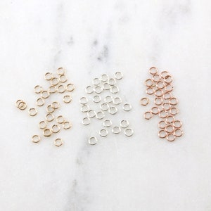 25 pcs 3mm 24 gauge Open Jump Ring 14K Gold Filled, Sterling Silver, Rose Gold Filled, Jewelry Necklace Findings, Small Ring Circle image 3