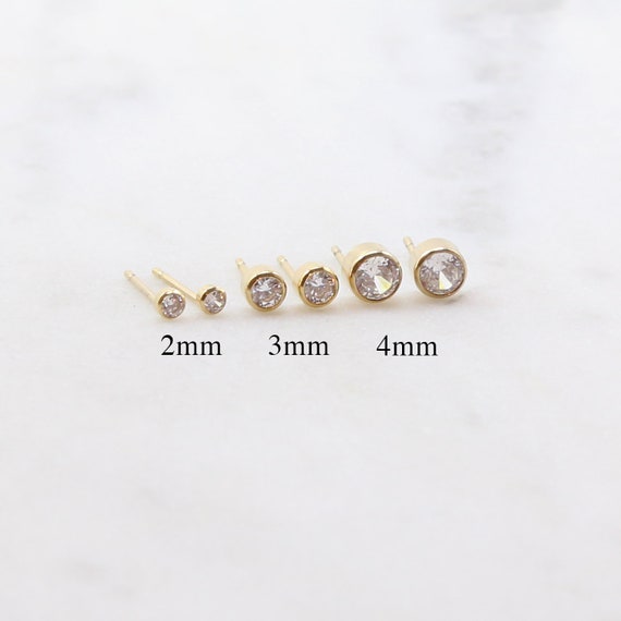 14k Gold-filled Clear Cubic Zirconia Post Stud Earrings 5mm 14k Gold-filled Clear Cubic Zirconia Post Stud Earrings 5mm