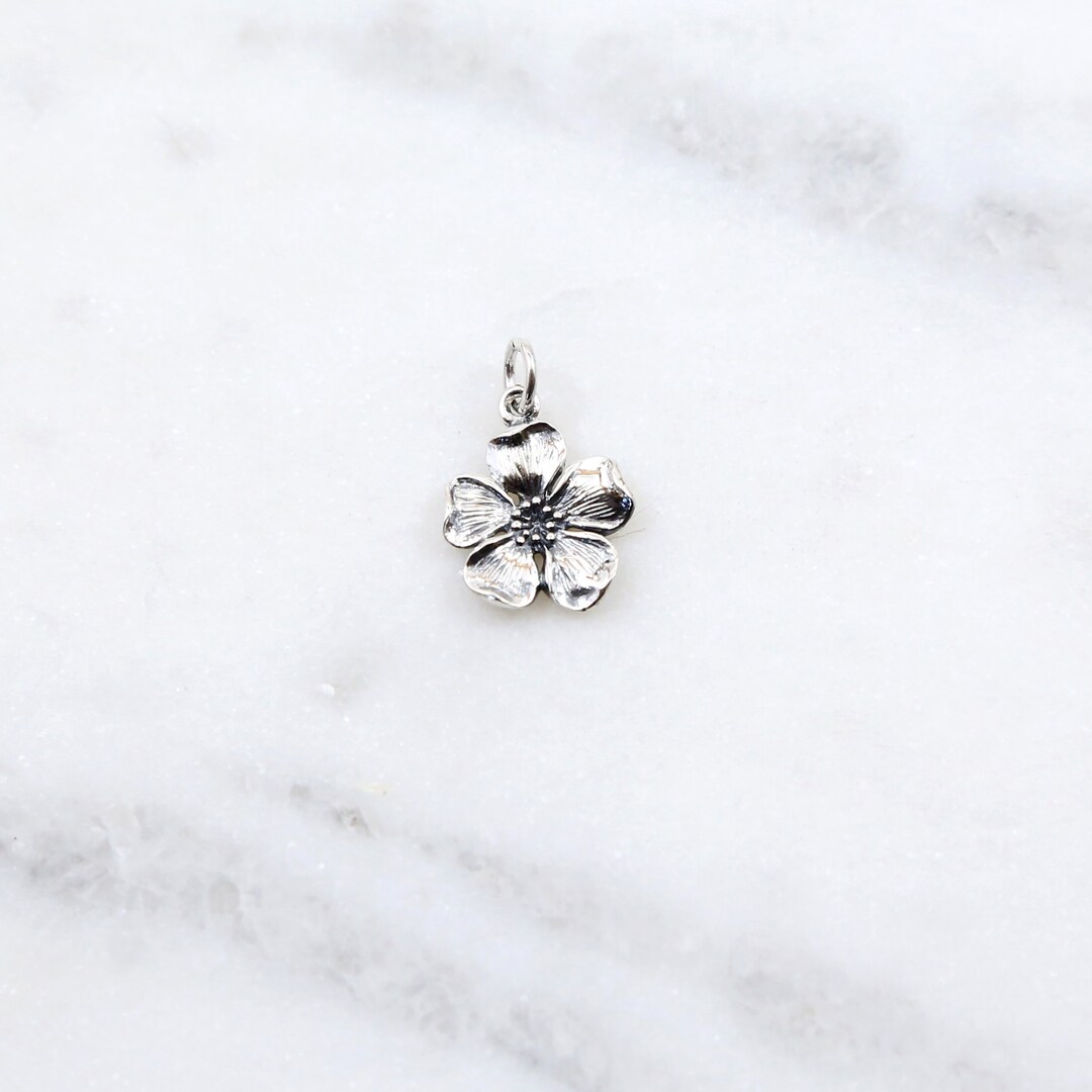 Sterling Silver Delicate Cherry Blossom Flower Charm Garden - Etsy